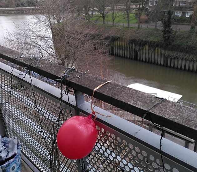Balloon on a balcony