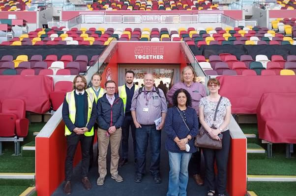 Councillors in Brentford Stadium tunnel