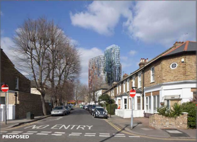 Likely view of Chiswick Curve from Clarence Road Chiswick