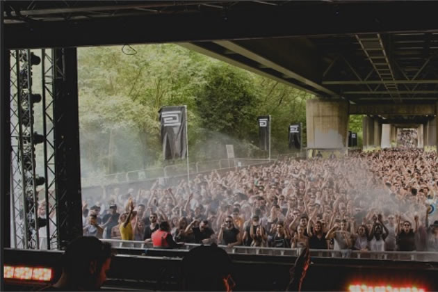 A previous Junction2 Festival under the M4