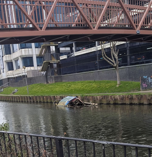 Sunken canal boat 