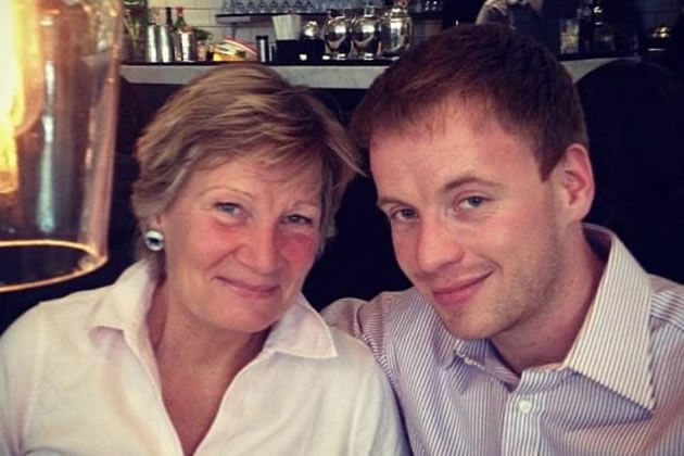 Anne Schrieber with her son Thomas who is accused of murder