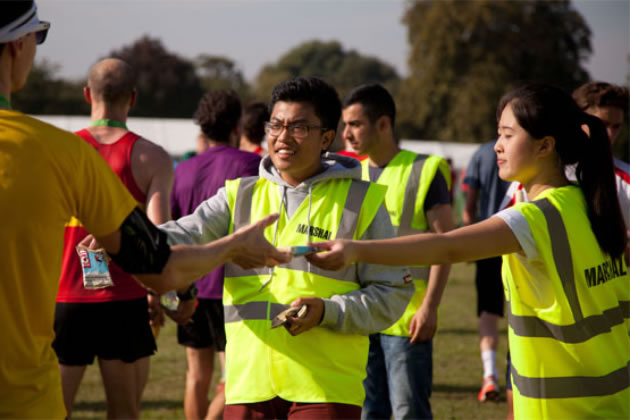 Volunteers play a key role during the Ealing Half Marathon weekend