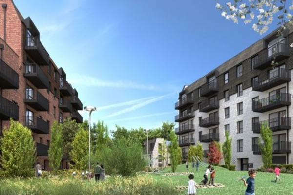 A visualisation of the new flats at High Lane that were planned
