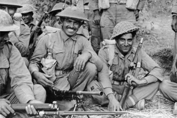 Indian infantry in Burma during WWII