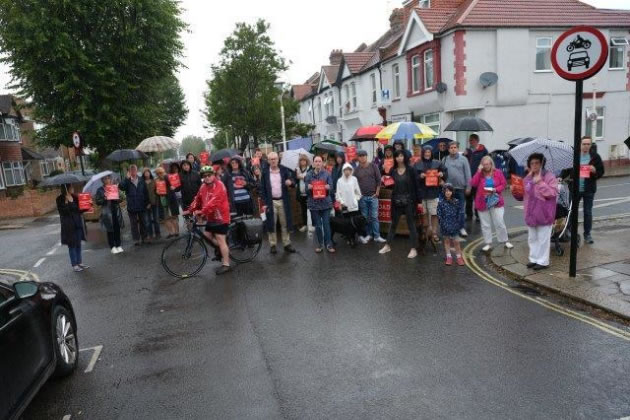 Protestors against LTNs gather in Ealing