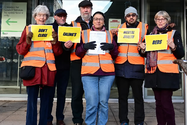 Members of Ealing Save Our NHS protest against the closures