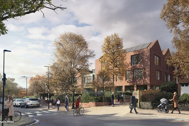 View of planned building from St. Stephen's Road submitted by applicant