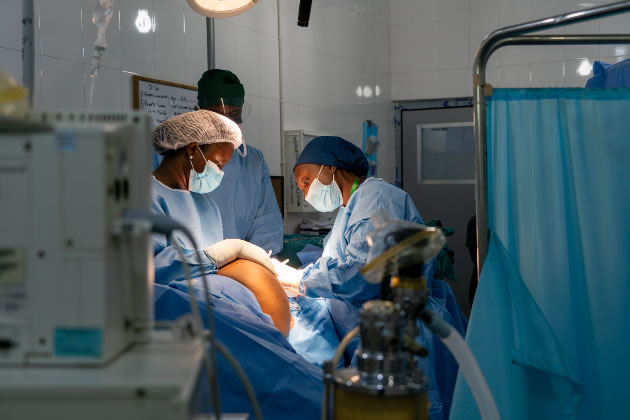 Sala Abdalla performing an operation in Ghana