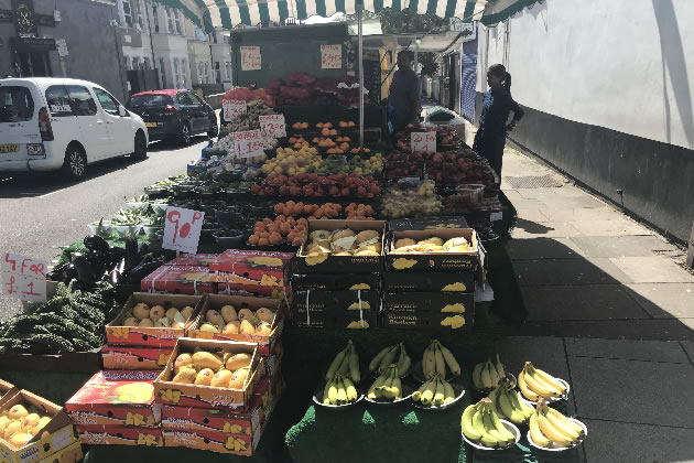 A fresh fruit stall in Southall