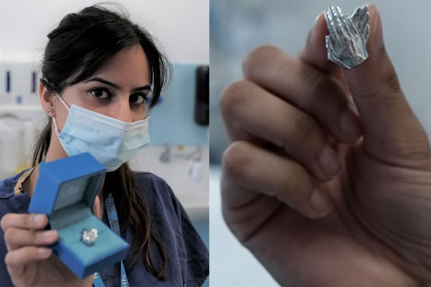 Ealing intensive care nurse Fathma Shabbir with her pin badge