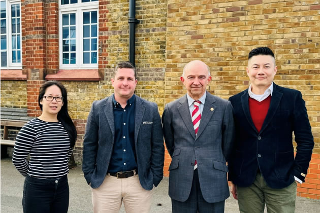 Left to right. Kathleen Hau - Trustee,Timothy Holdsworth - Head Teacher, Richard Kornicki, Troy Huang - Trustee