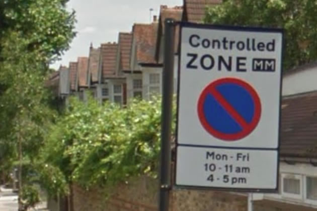 A residents' parking zone in Ealing borough