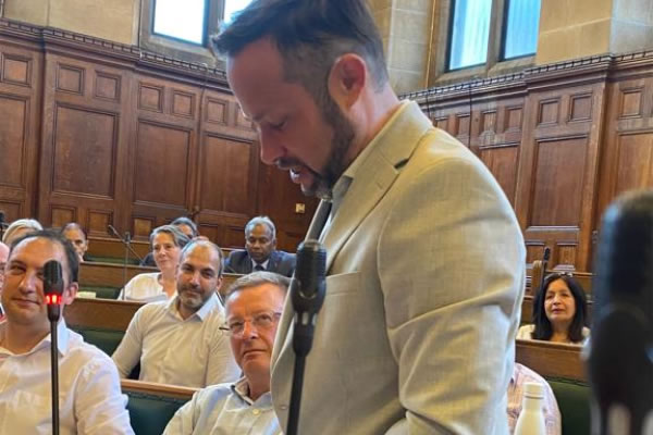 Cllr Gary Malcom presses the issue at an Ealing Council meeting