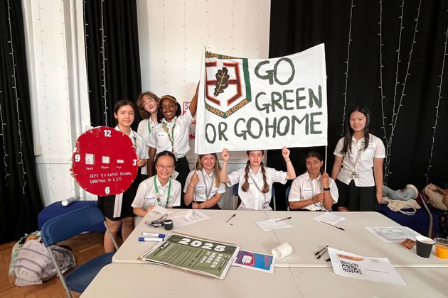 Students from local schools helped spread the message