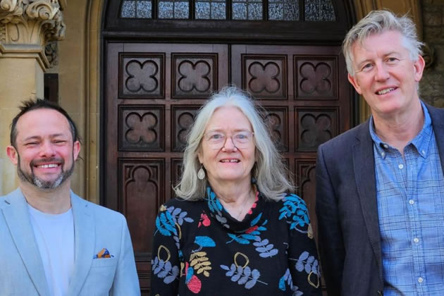 Lib Dem councillors Gary Malcolm (left) and Jonathan Oxley (right) with Clare Welsby of the Save Ealing’s Children’s Centres campaign group