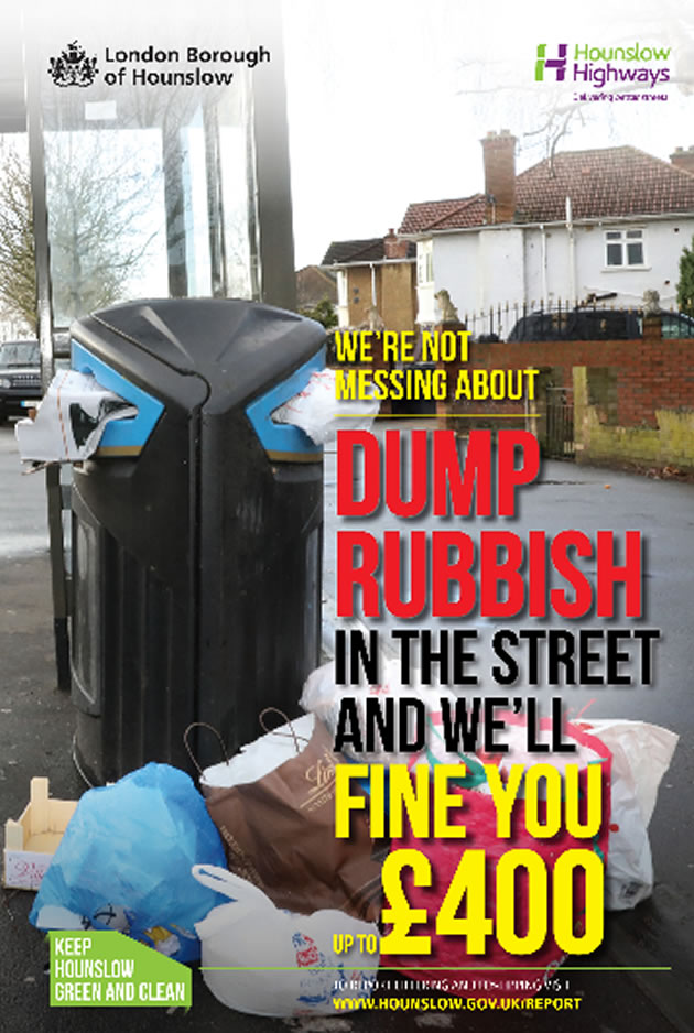 hounslow council poster on littering
