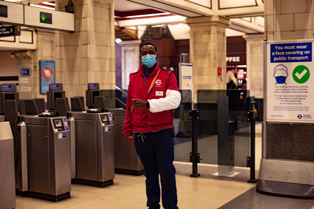 TfL staff can again 'offer an elbow' to a partially sighted person