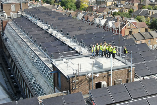 Solar panels installed on roof of University's Ealing building