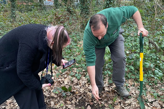 Volunteers help Ealing Rangers with planting in nature reserve